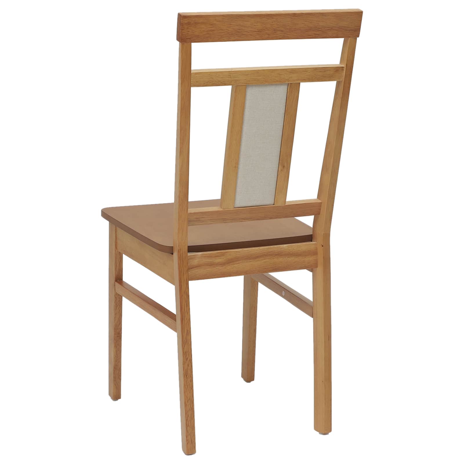 Esszimmerstuhl 2 pcs Hellbraun und hell Massives Gummiholz