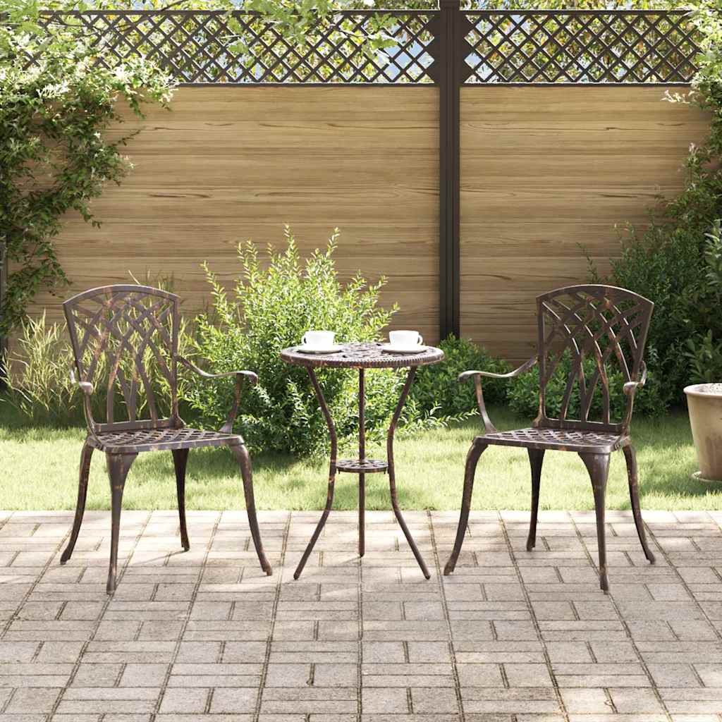 Gartenstuhl 2 pcs Bronze 53 x 51 x 88,5 cm Aluminium