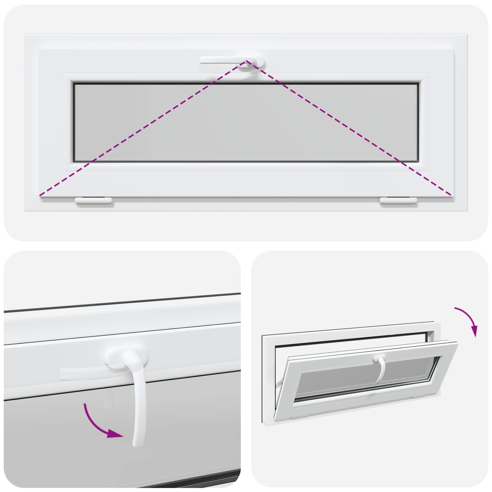 Kellerfenster RISOR 60 x 40 cm PVC und Glas Weiß