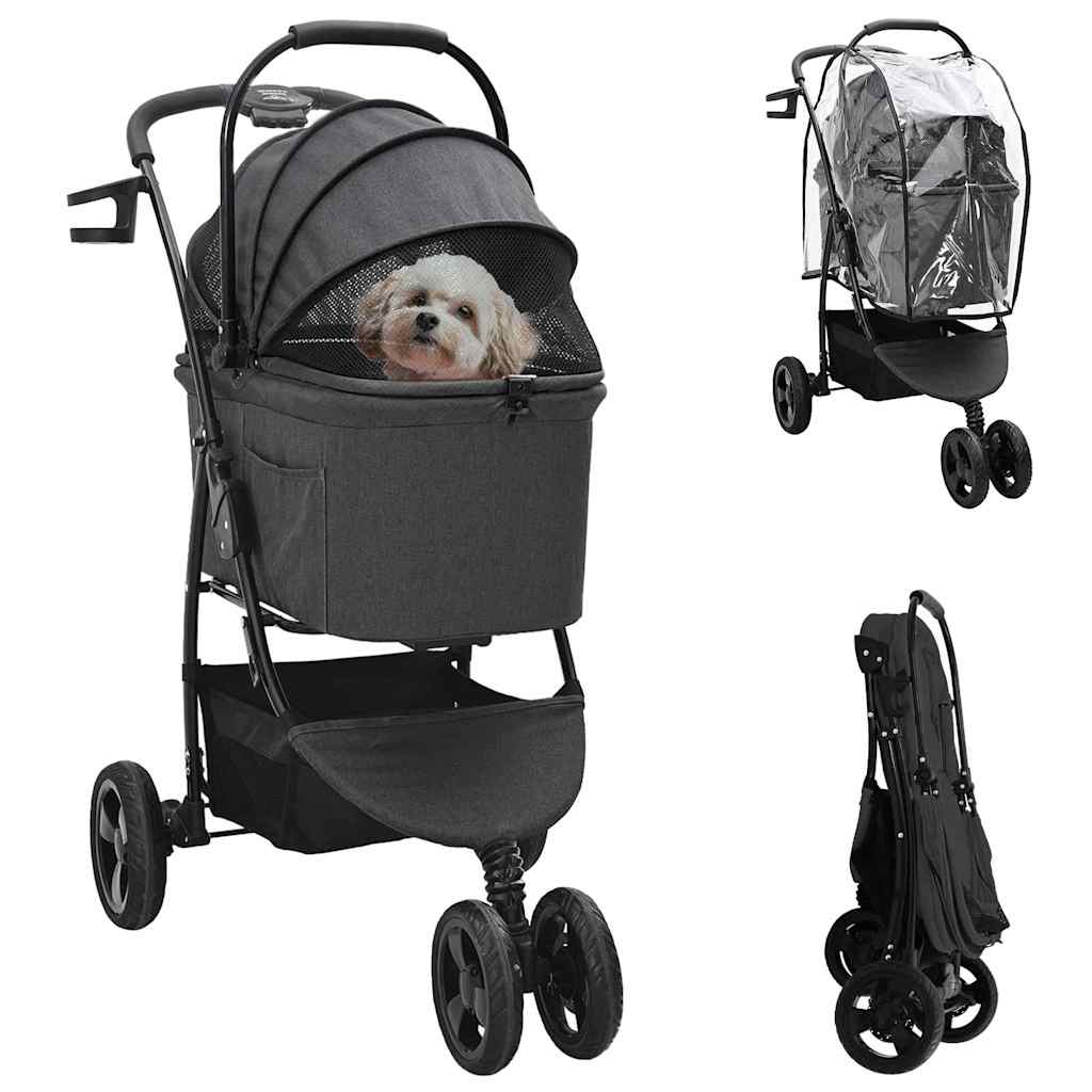 Faltbarer Haustierwagen Rosa 81 x 47 x 99 cm Polyester