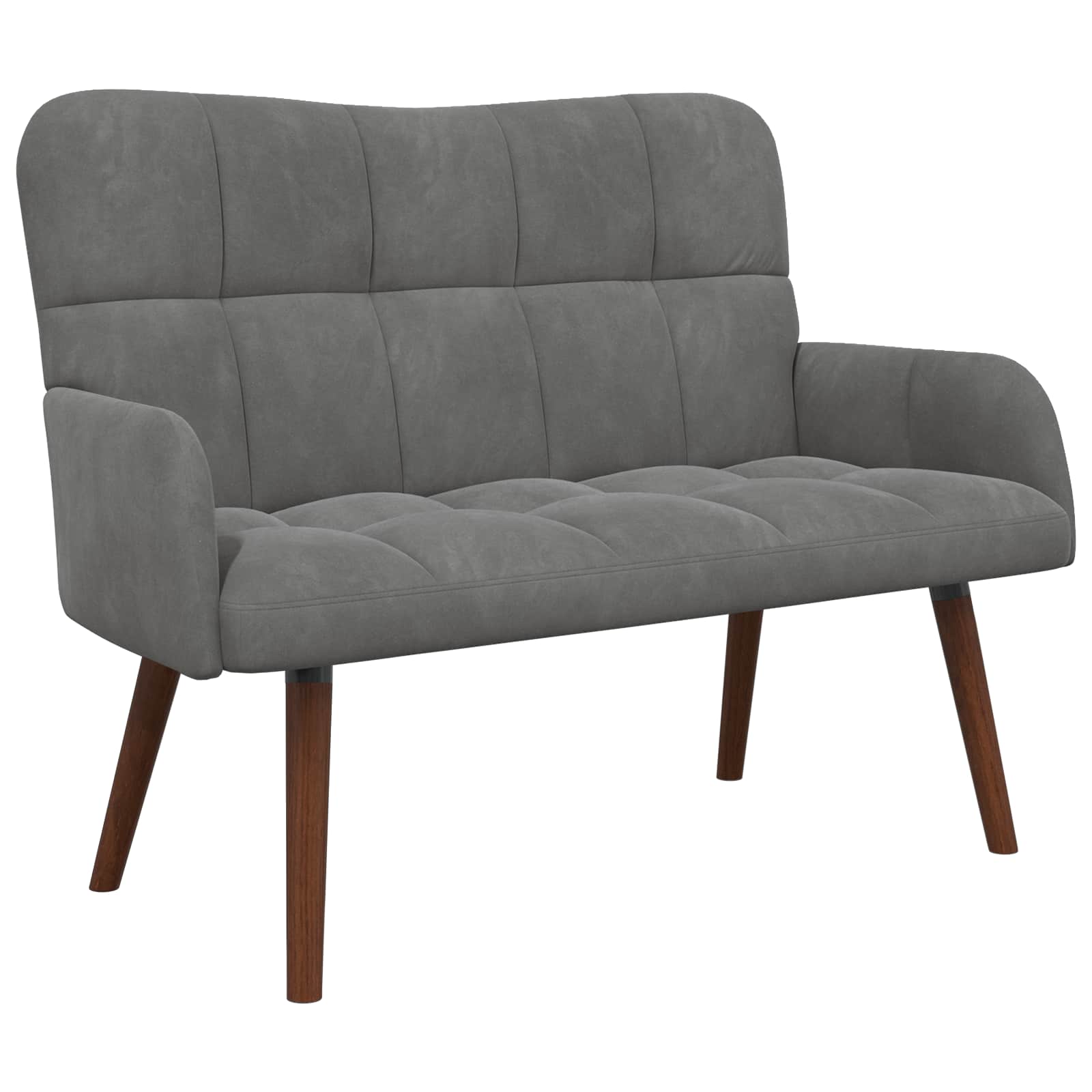 2-Sitzer Sofa Hellgrau 115 x 61 x 87 cm Samt (V)