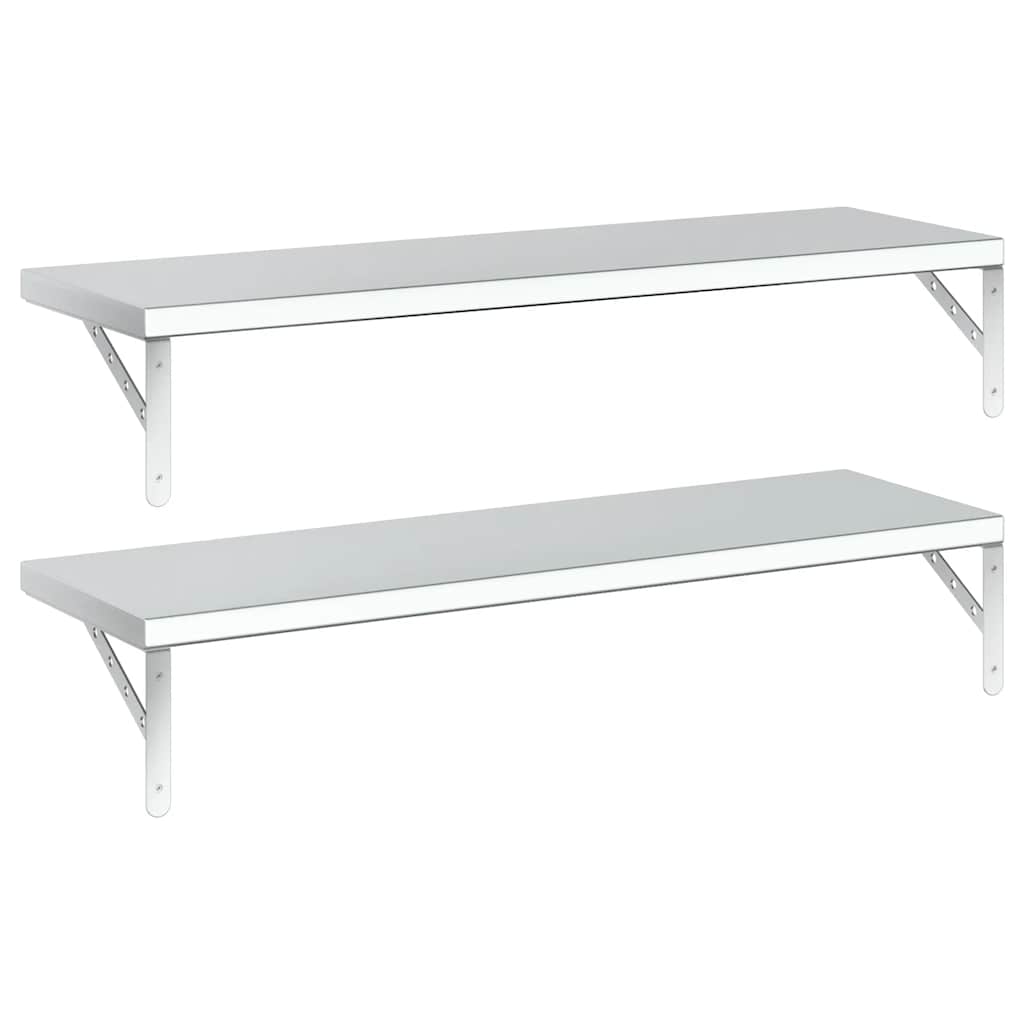 Wandregale 2 Stk. 100x40 cm Silbern Edelstahl