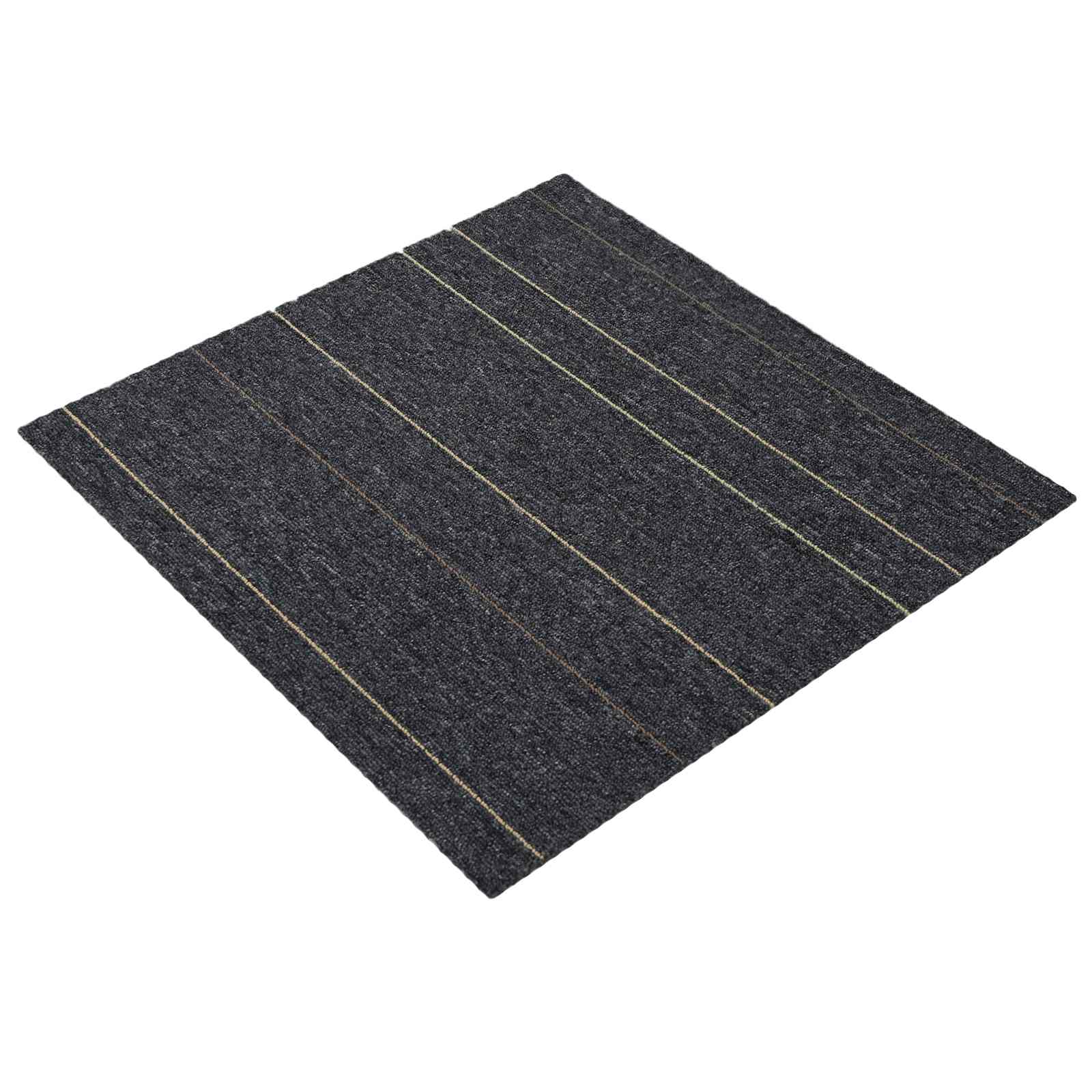 Teppichfliese Hellgrau mit Streifen 50 x 50 cm 4 pcs
