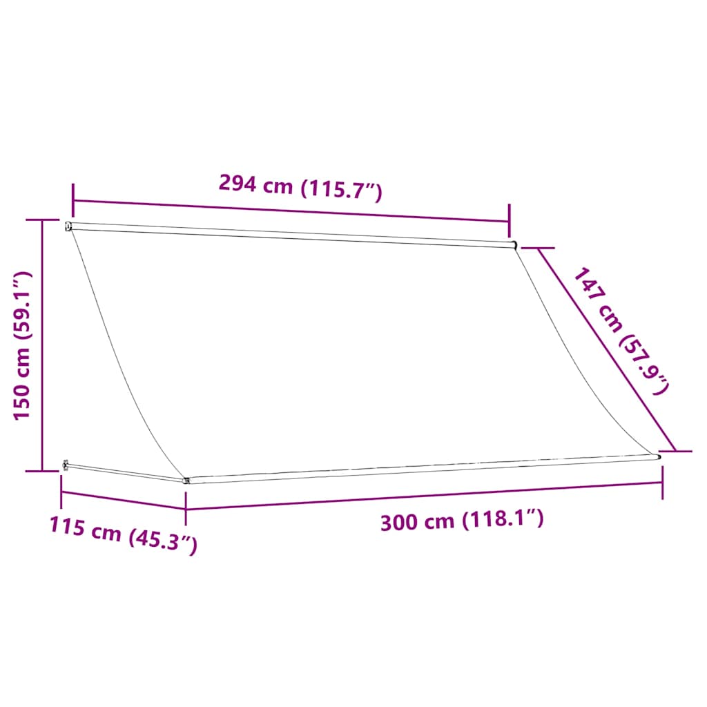 Markise Einziehbar Anthrazit 100x150 cm Stoff und Stahl
