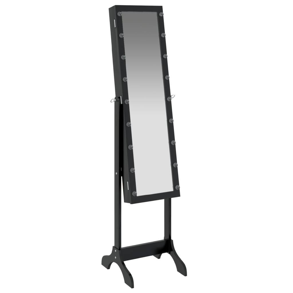 Standspiegel mit LED Weiß 34x37x146 cm