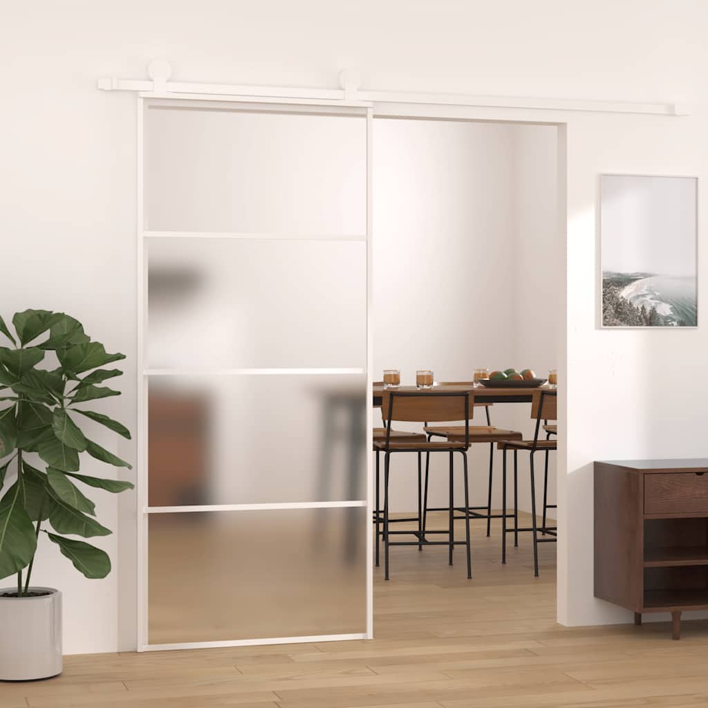 Schiebetür Aluminium und ESG Glas 90x205 cm Schwarz