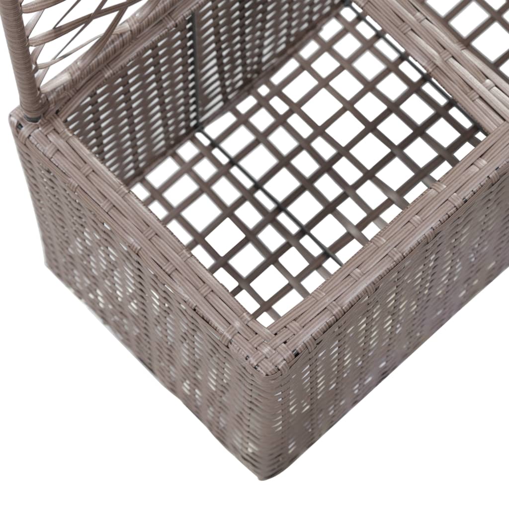 Hochbeet mit Rankgitter 1 Topf 30x30x107cm Poly Rattan Schwarz
