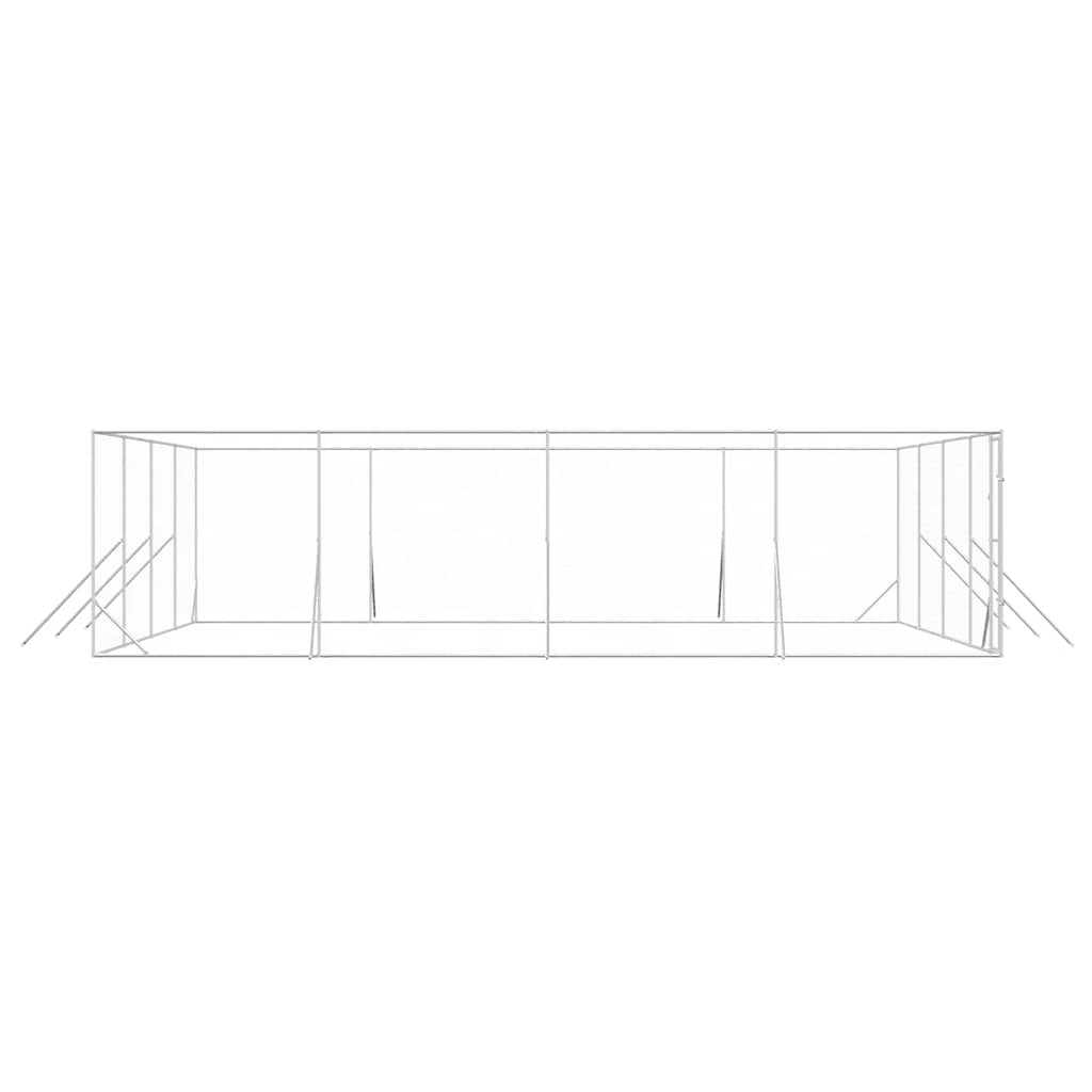Outdoor-Hundezwinger Silbern 2x2x2 m Verzinkter Stahl