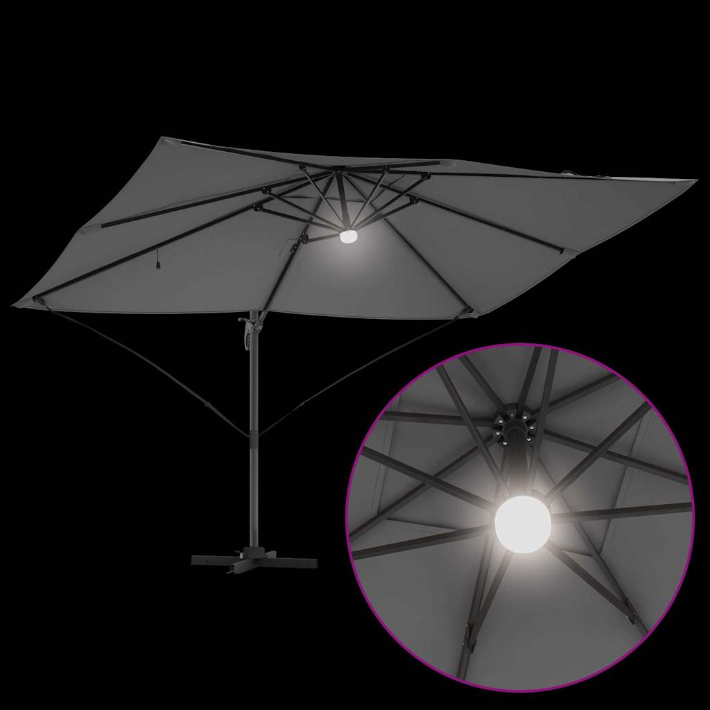 Sonnenschirm Sand 351 x 250 x 253 cm Polyester und Aluminium