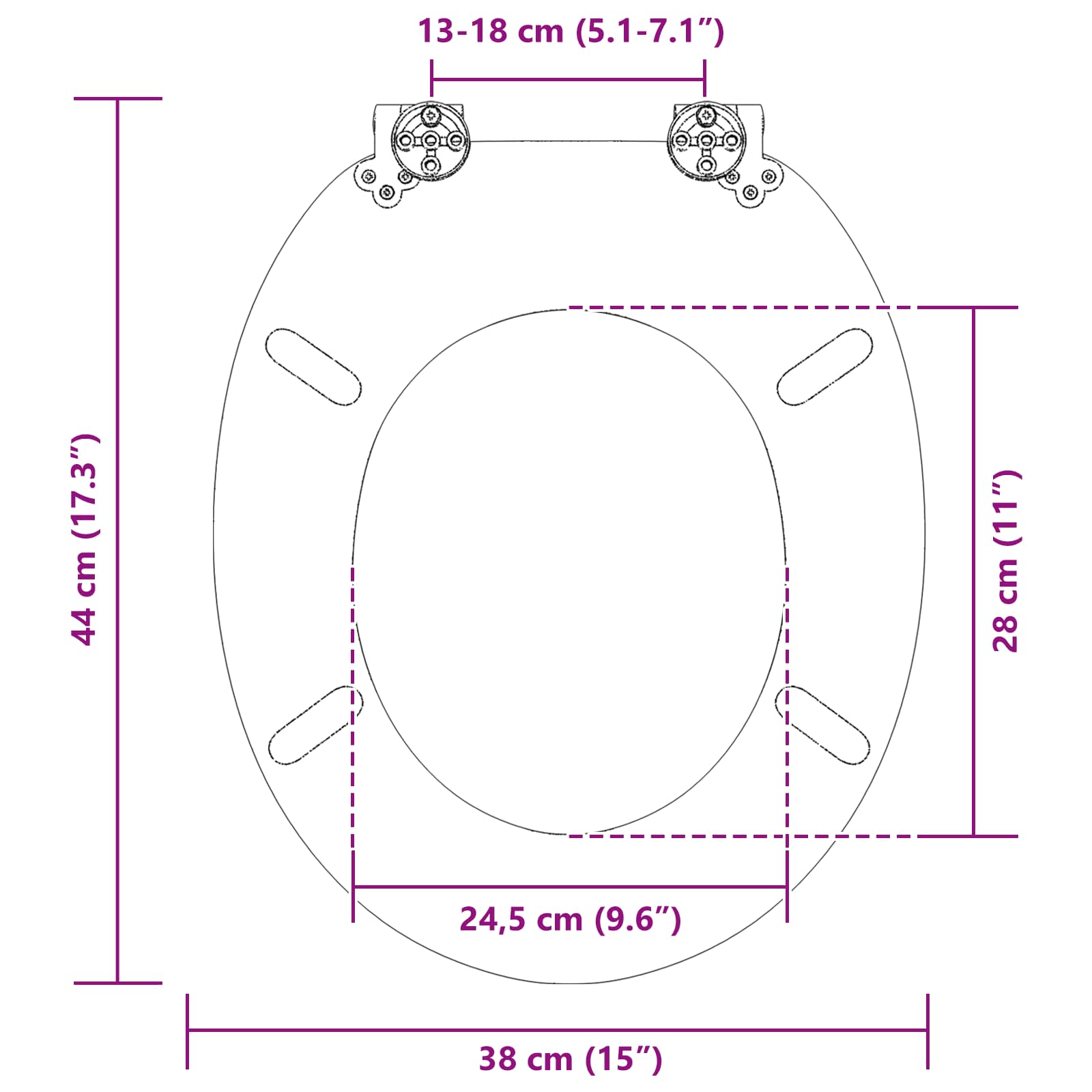 Toilettensitz MDF Deckel Schlichtes Design Weiß