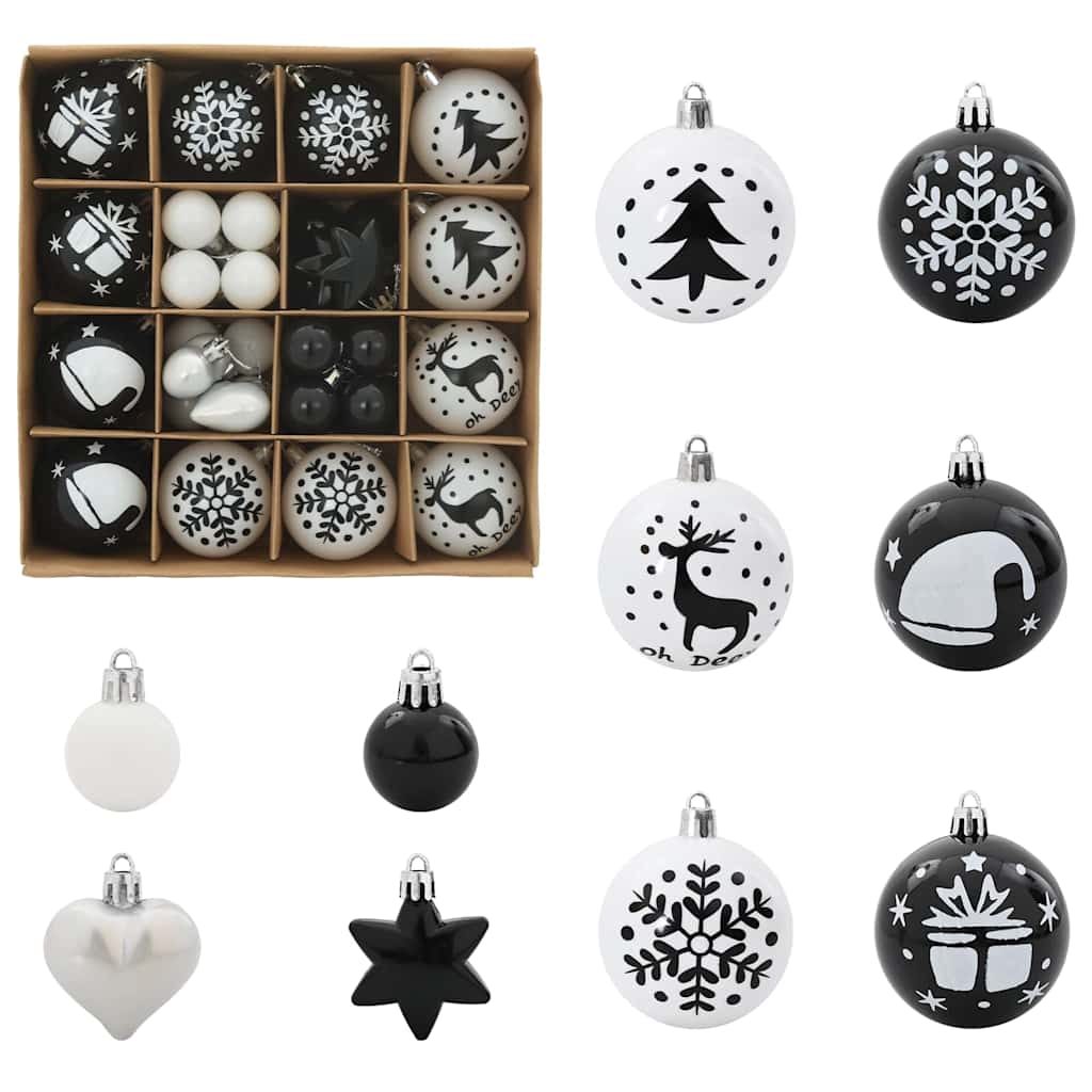 Weihnachtskugel-Set 40 pcs Gold und Rot Kunststoff