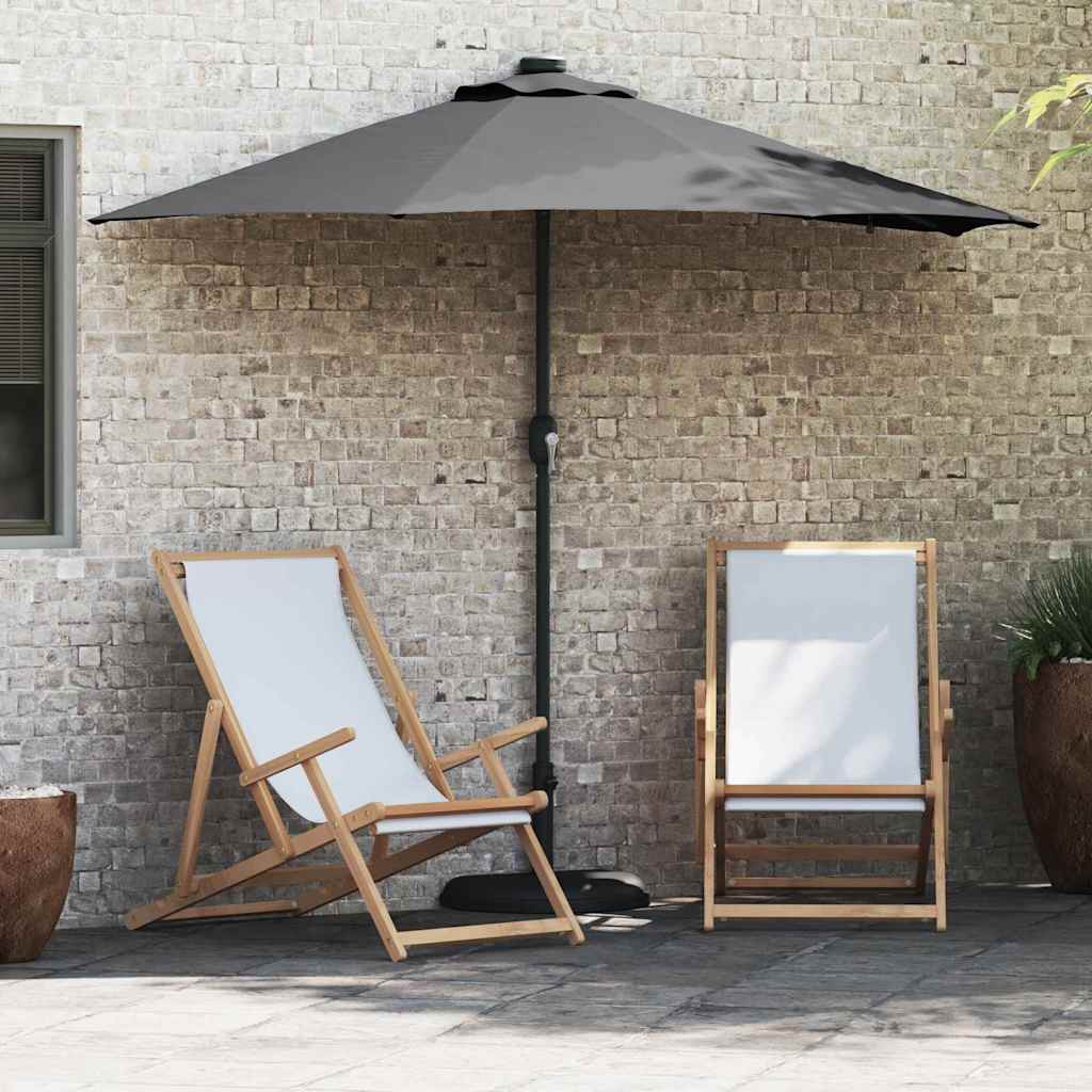 Garten-Sonnenschirm Sand 294 x 150 x 223 cm Polyester und Stahl