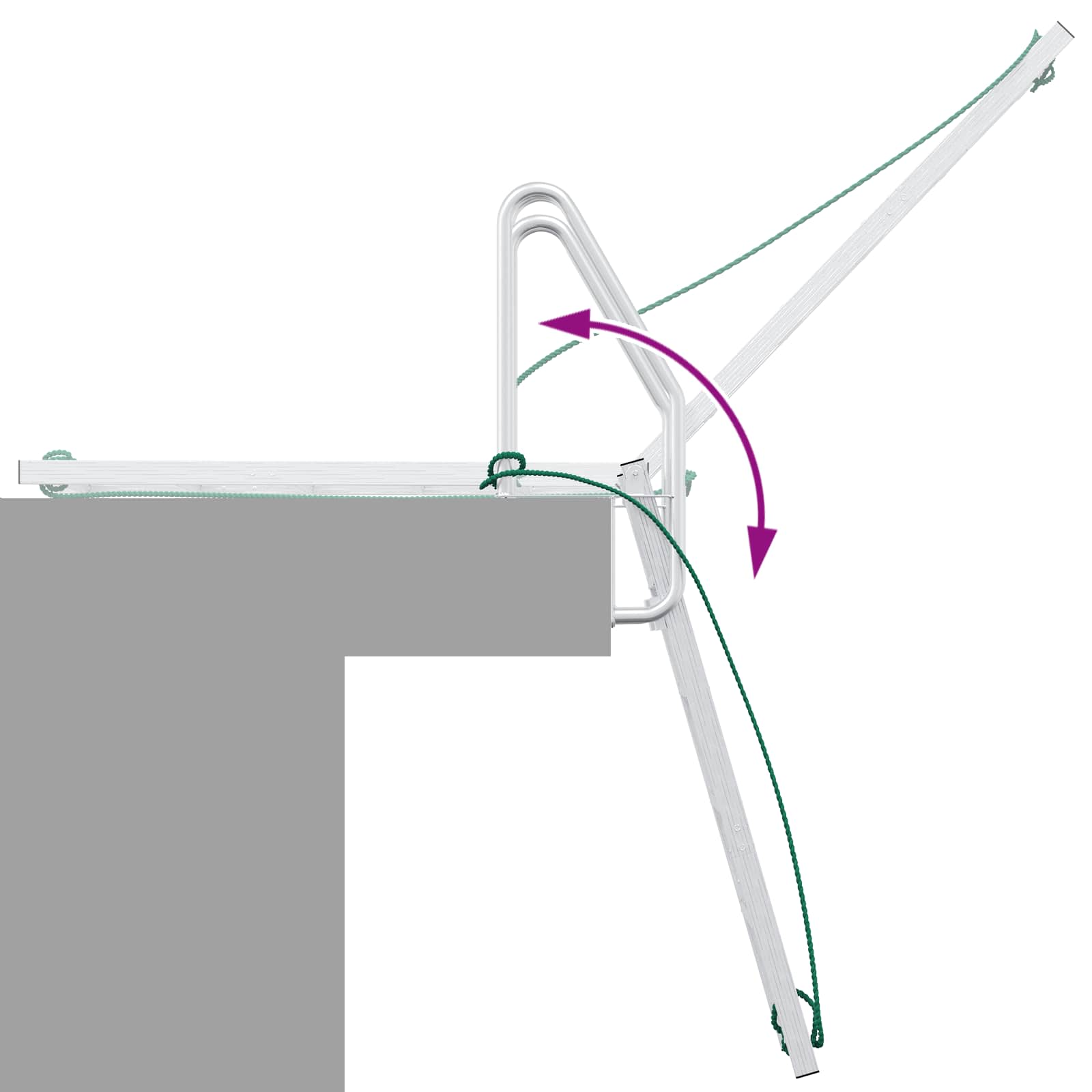 3-Stufen Dockleiter Silber 58 x 77 x 144 cm Aluminium