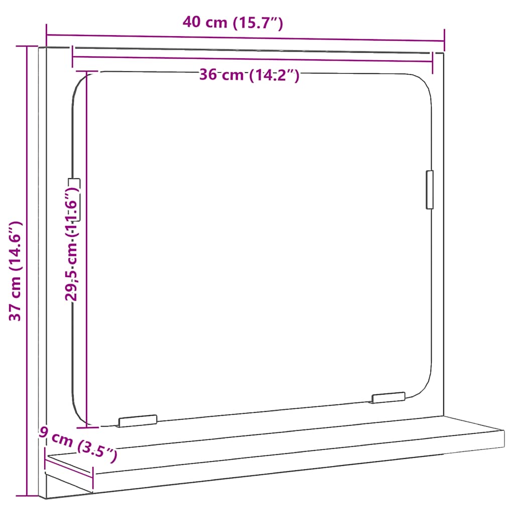 Badspiegel Weiß 40x10,5x37 cm Holzwerkstoff