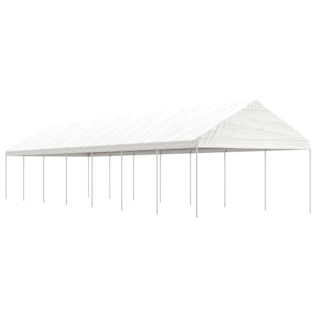 Pavillon mit Dach Weiß 4,46x4,08x3,22 m Polyethylen