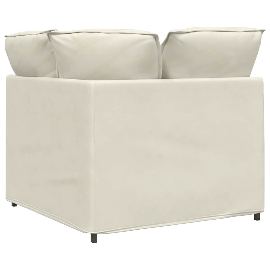 Modulares Sofa Endmodul mit Armlehne Kissen Blau 100 cm