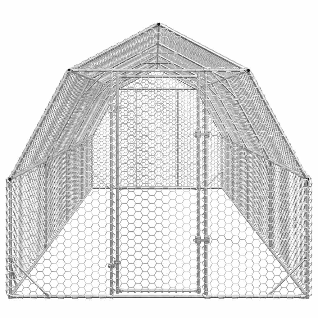 Hühnerstall 2,5x4x2,25 m Verzinkter Stahl