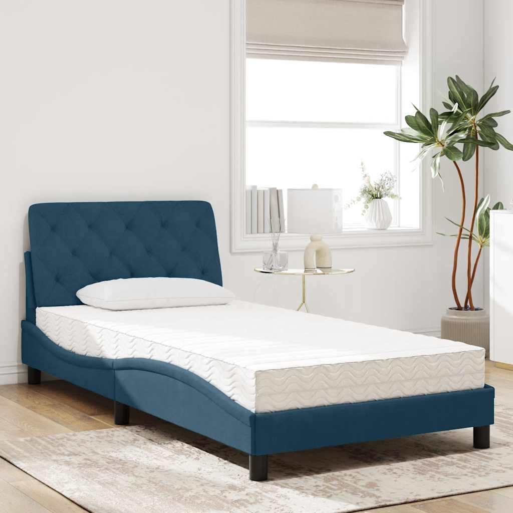 Bett mit Matratze Hellgrau 80x200 cm Samt