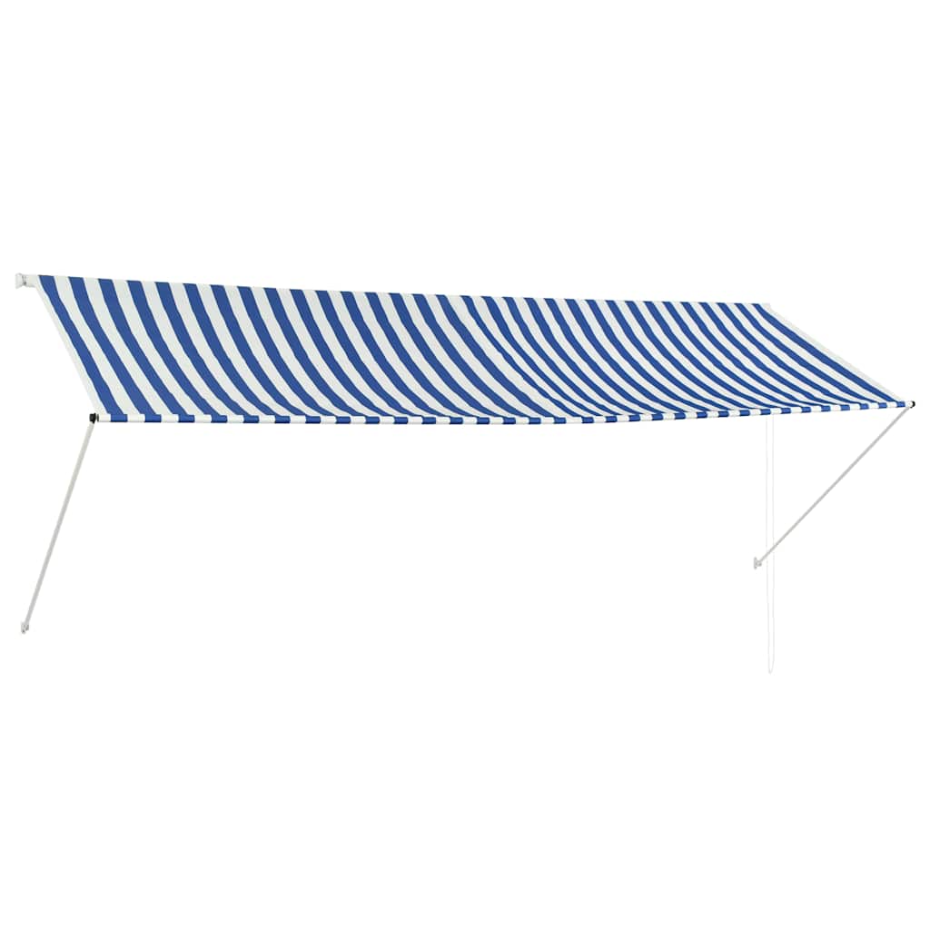 Einziehbare Markise 150×150 cm Blau und Weiß