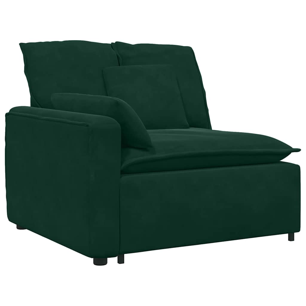 Modulares Sofa mit Fußhocker Kissen Samt Blau