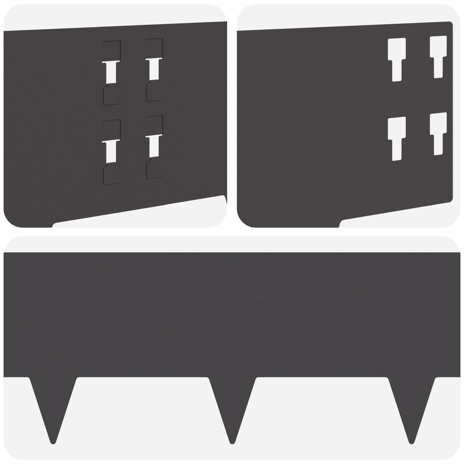 Raseneinfassung 10 pcs 100 x 12 cm Stahl Schwarz