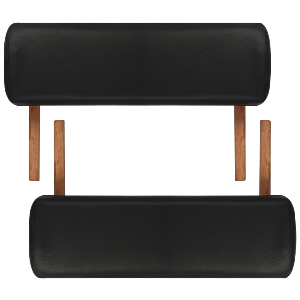 Massagetisch mit 2 Zonen Holzrahmen Anthrazit 186×68 cm