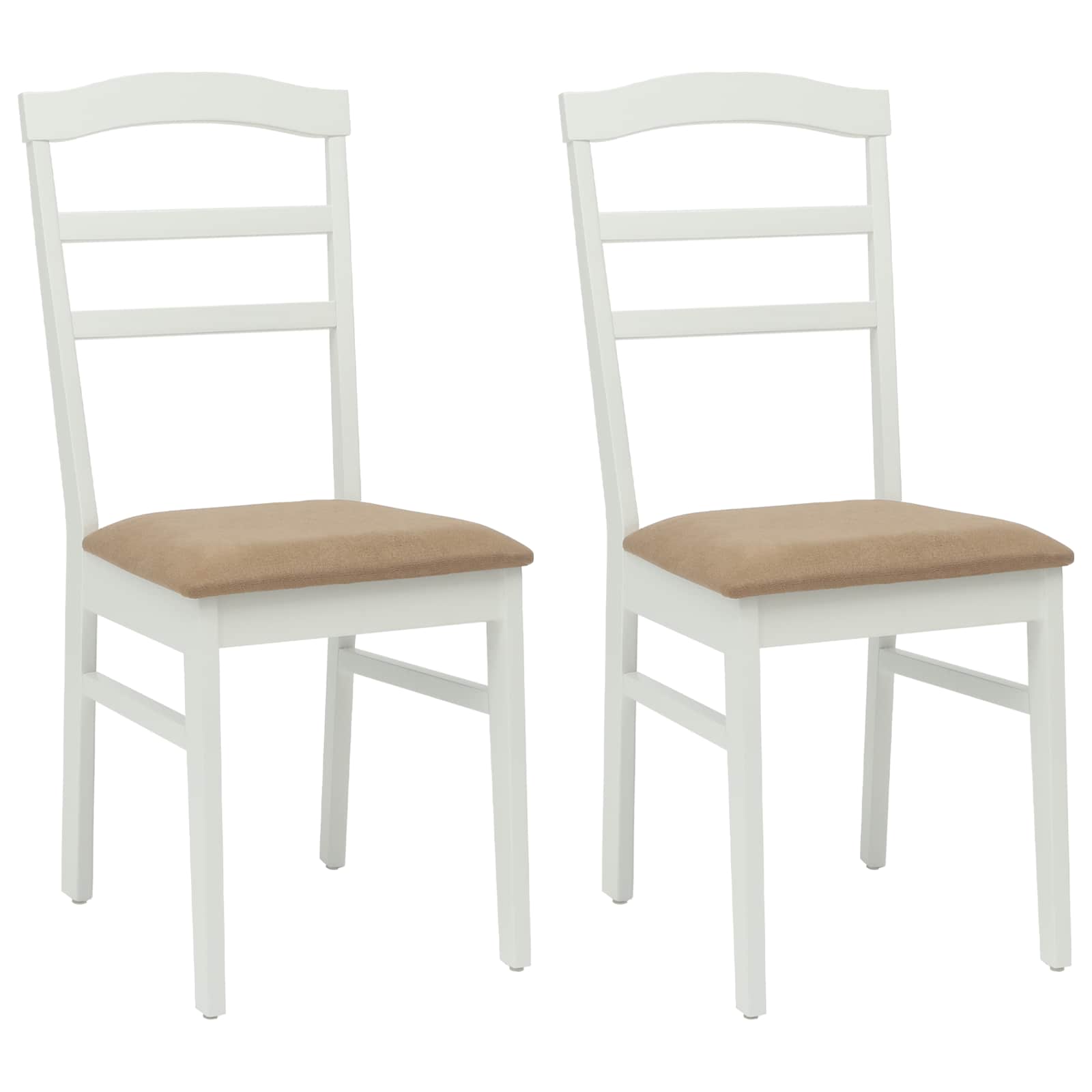 Esszimmerstuhl 2 pcs Hellbraun und hell Massives Gummiholz