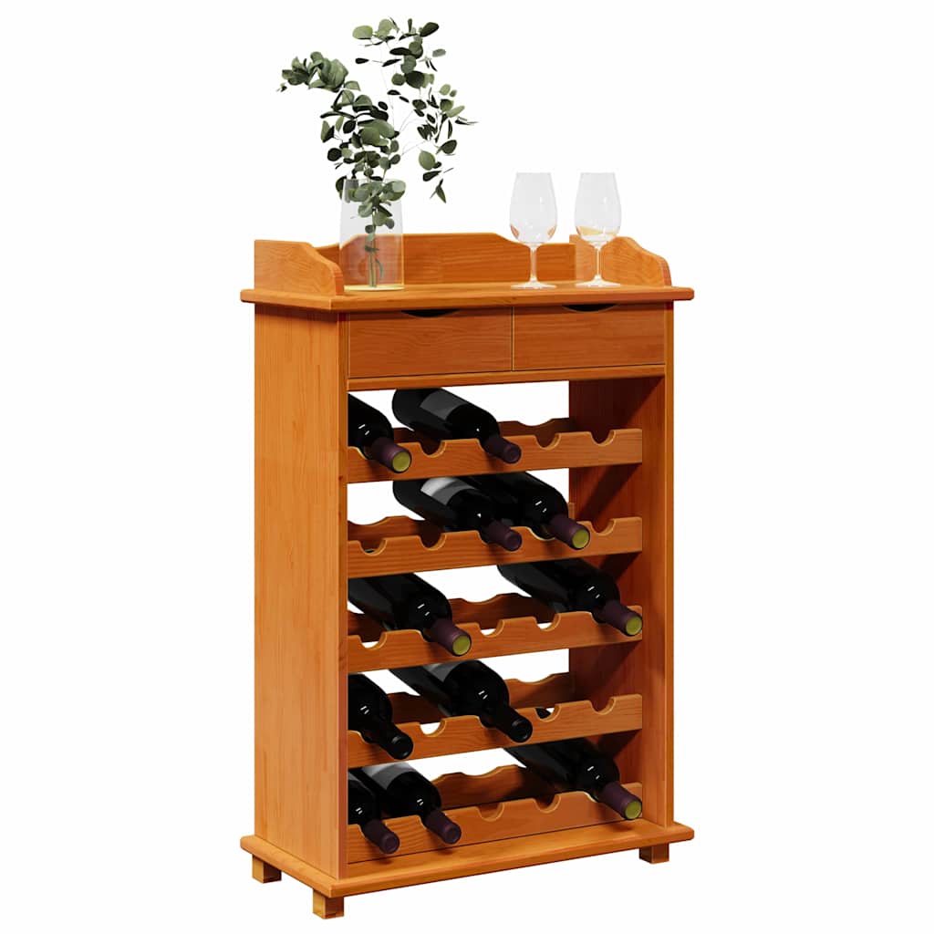Weinregal Braun 58 x 28 x 90 cm Massives Kiefernholz