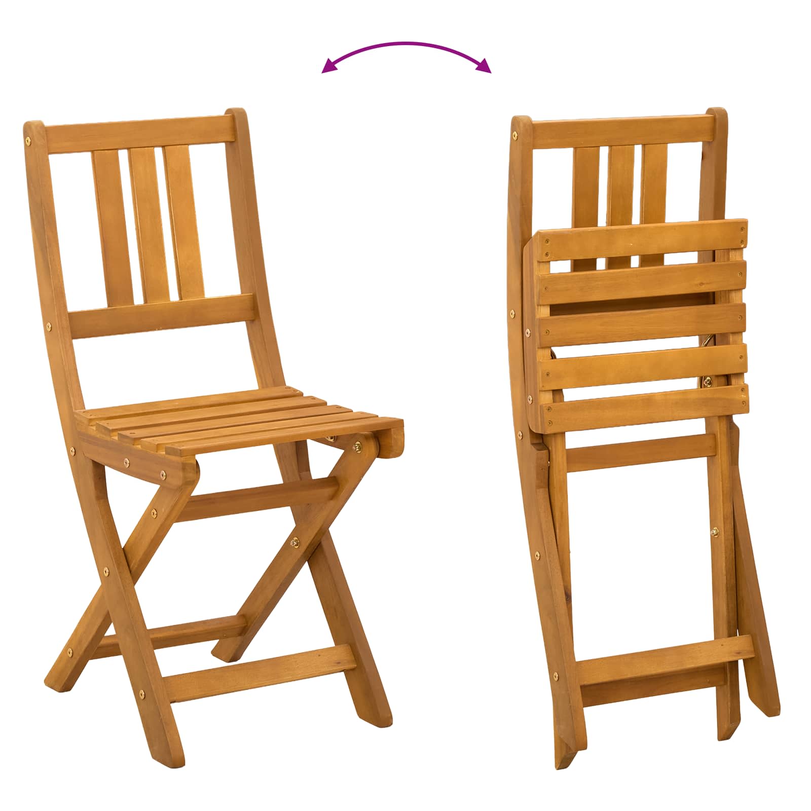 Außen Bistro-Stühle 6 pcs Natur Massivholz Akazie