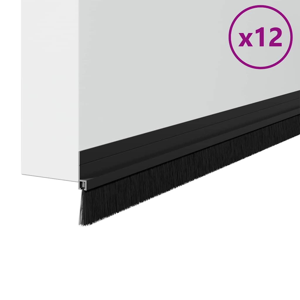 Selbstklebende Türbürstendichtungen 2 pcs Braun 100 cm