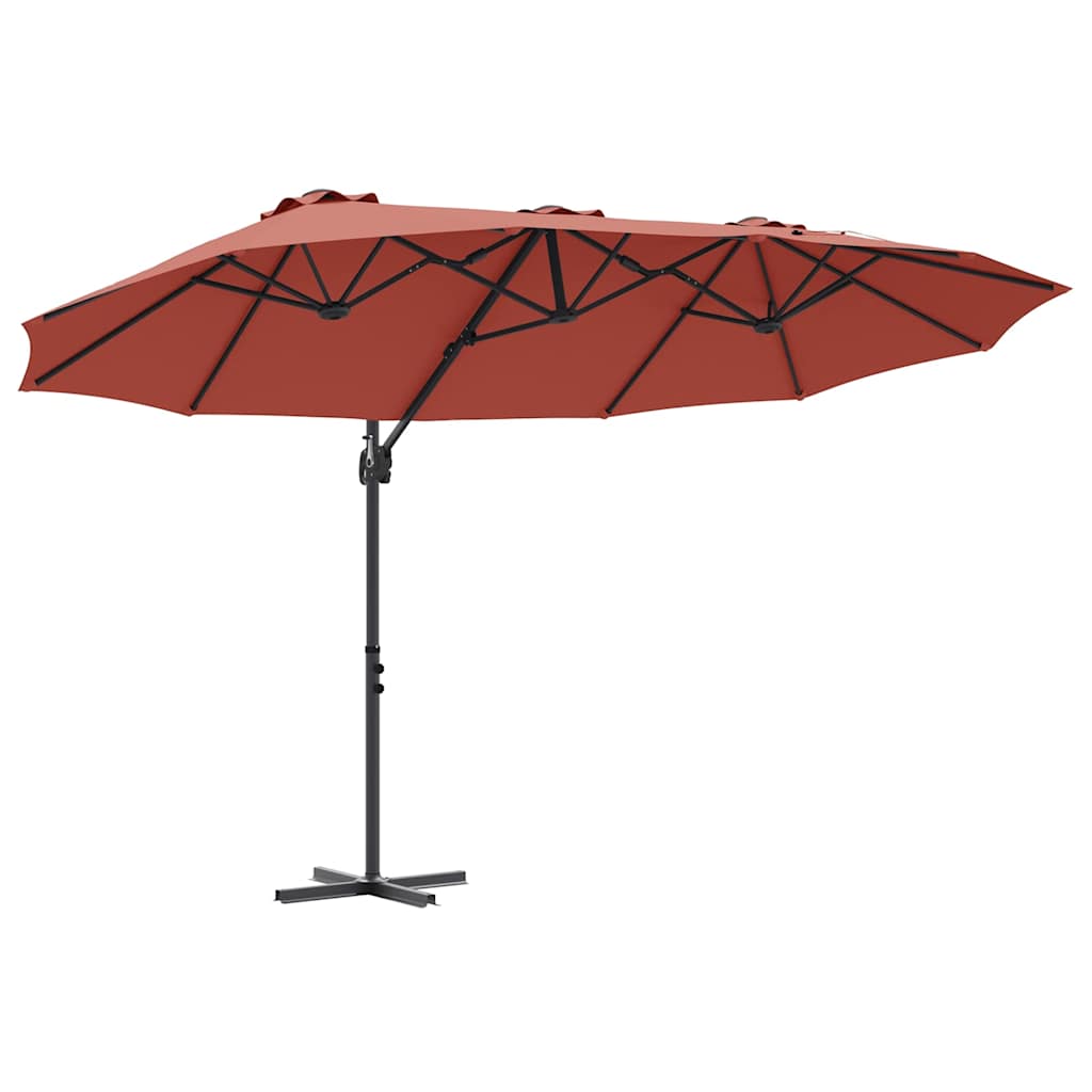 Sonnenschirm Sand 372 x 198 x 243 cm Polyester und Aluminium