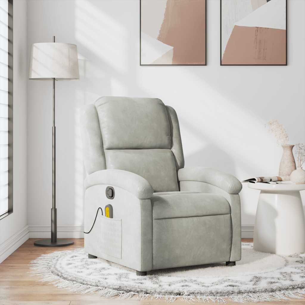 Relaxsessel Elektrisch Hellgrau Samt