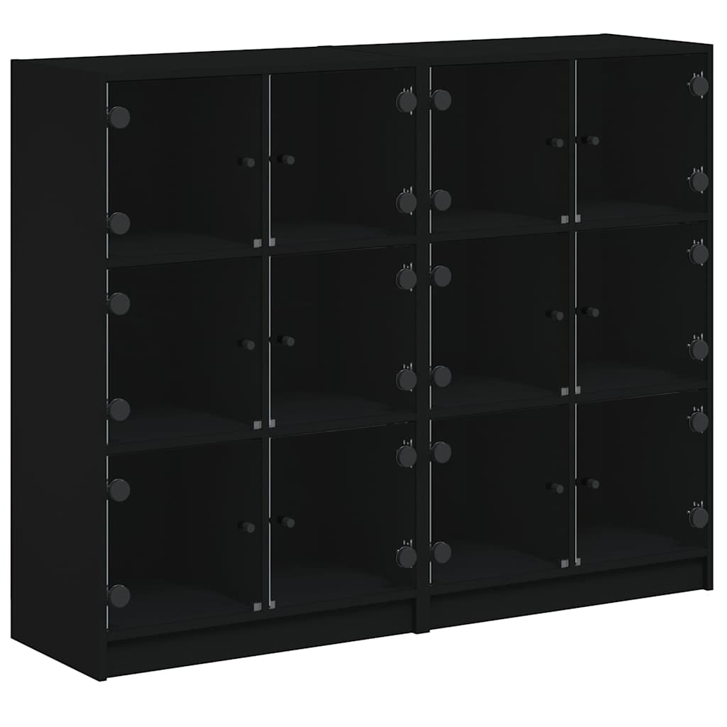 Bücherregal mit Türen Weiß 136x37x109 cm Holzwerkstoff