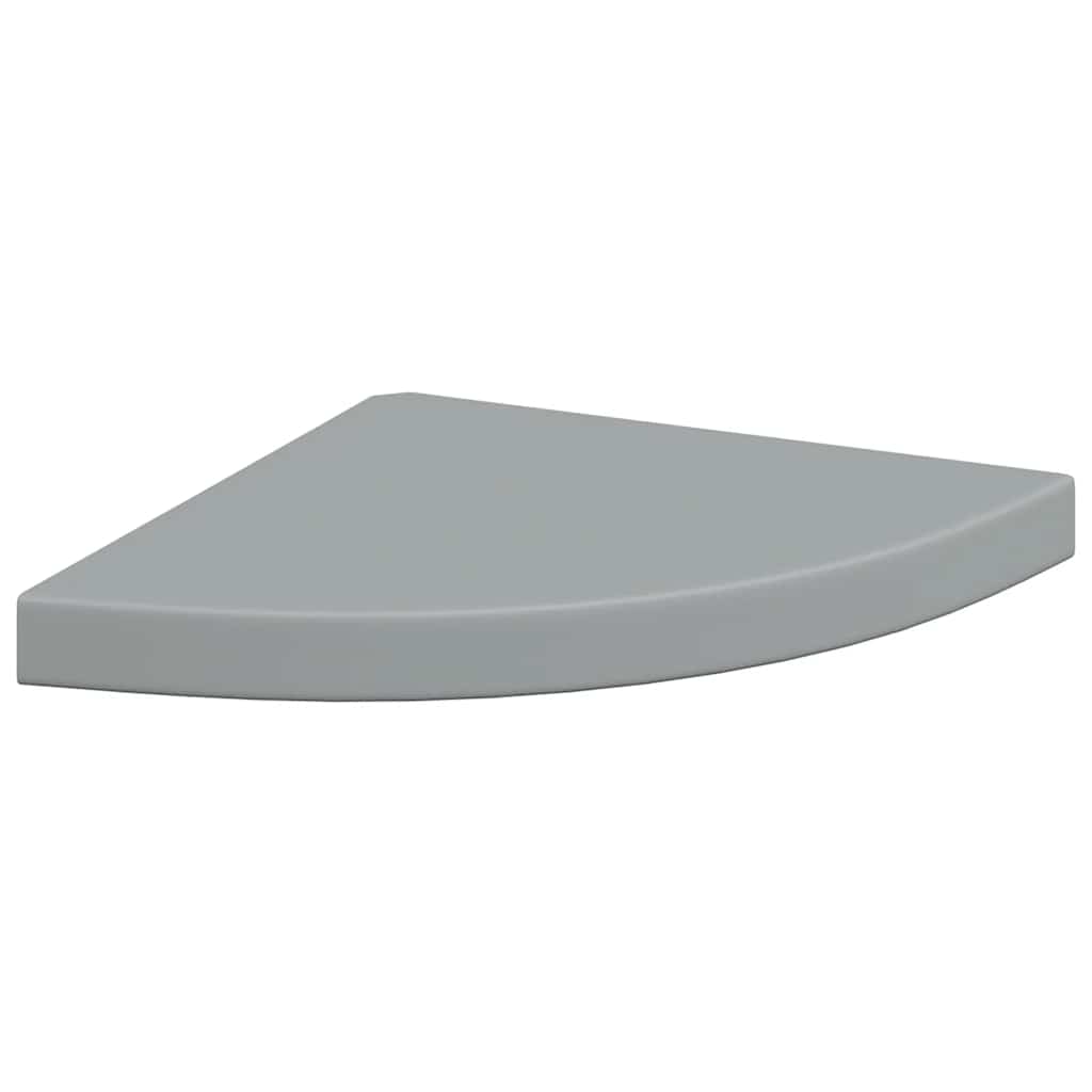 Schwebende Eckregale 2 Stk. Hochglanz-Weiß 25x25x3,8 cm MDF