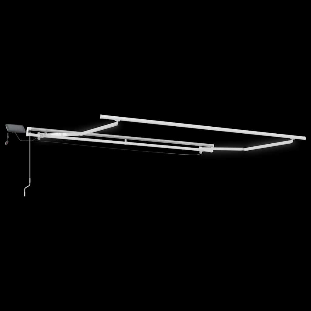 Markise Manuell Einziehbar mit LED 300x250 cm Blau und Weiß