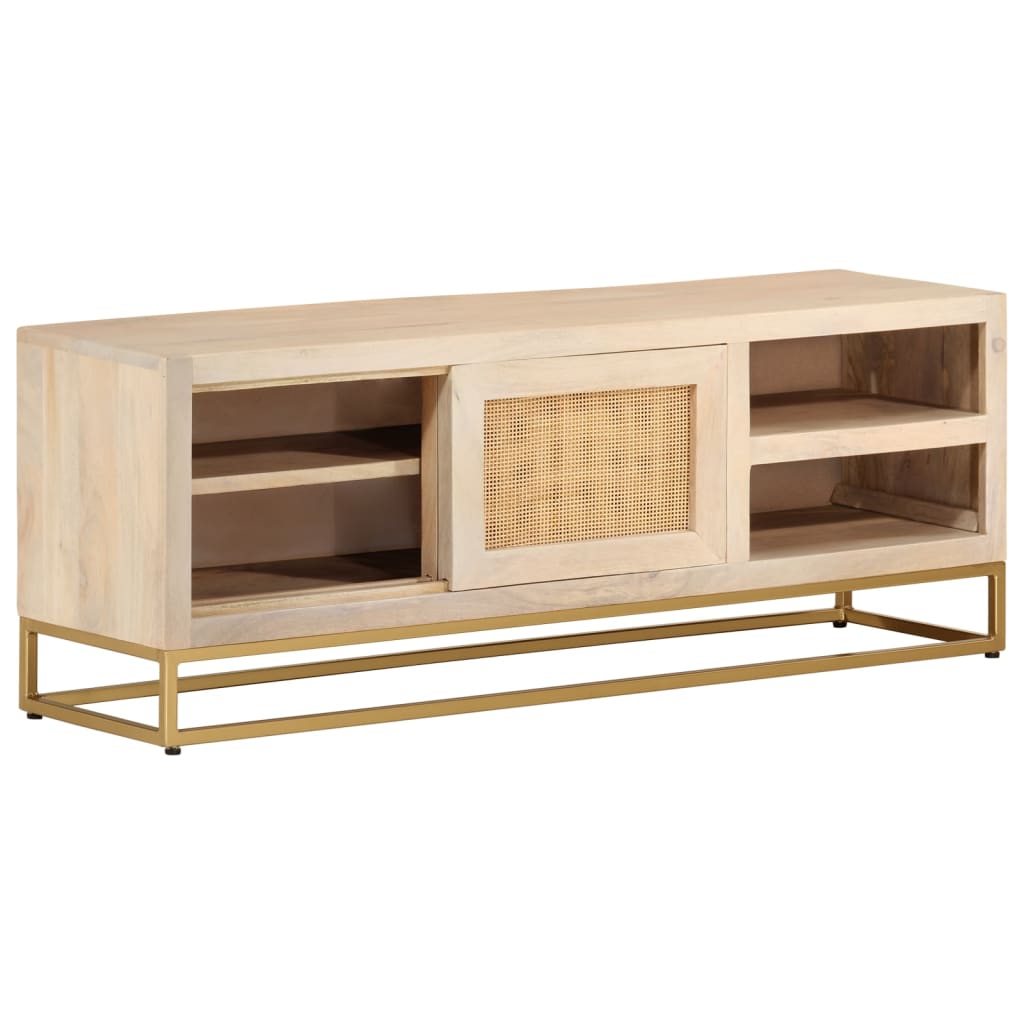 Nachttisch 40x30x50 cm Massivholz Mango und Eisen