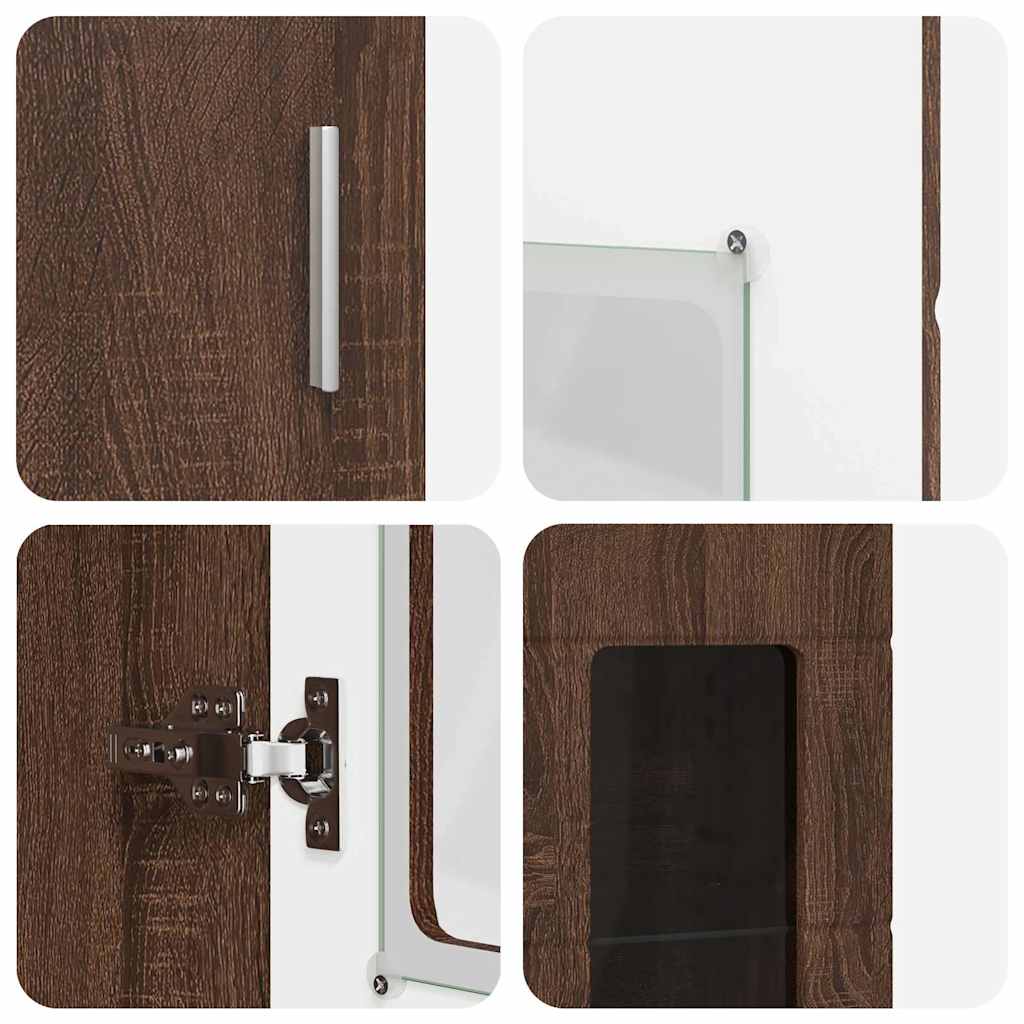 Highboard mit Regal FLORIN Weiß 60 x 35 x 182 cm Holzwerkstoff