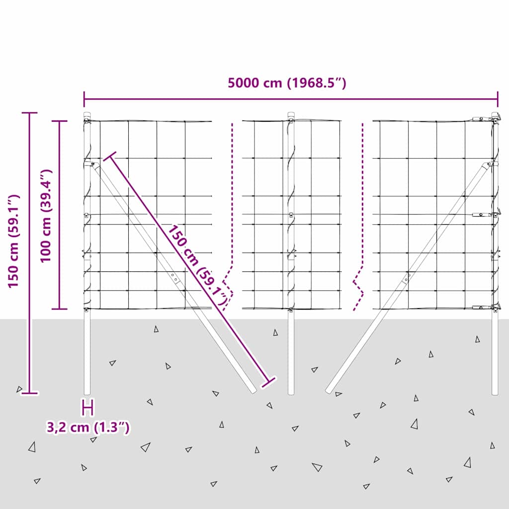 Ground Fix Geschweißter Drahtzaun 25 x 0,8 m Silber Netz