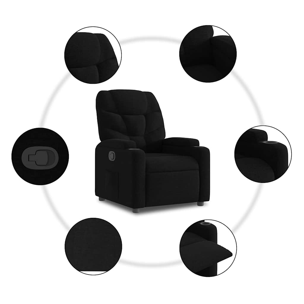 Relaxsessel Elektrisch Dunkelgrau Stoff