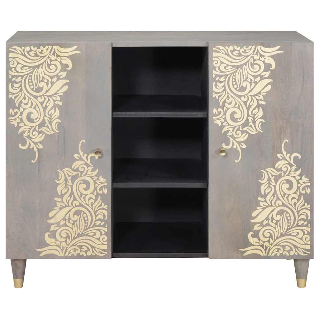 Sideboard mit Regal Braun 90 x 33 x 75 cm Massivholz Mango