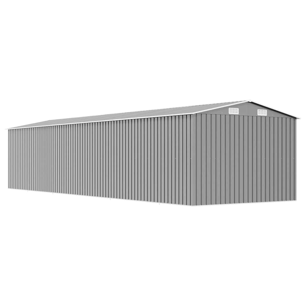 Gerätehaus Grau 257x990x181 cm Verzinkter Stahl