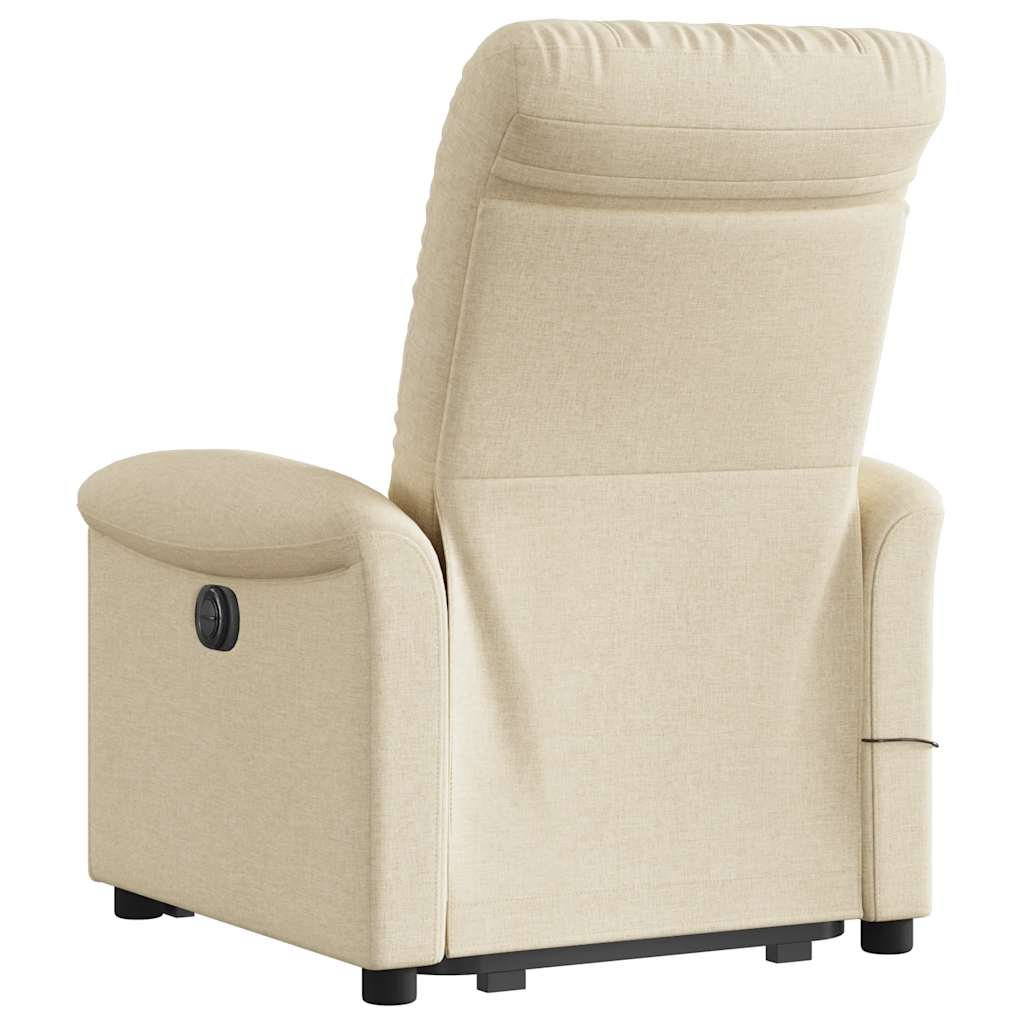 Massagesessel mit Aufstehhilfe Hellgrau Stoff