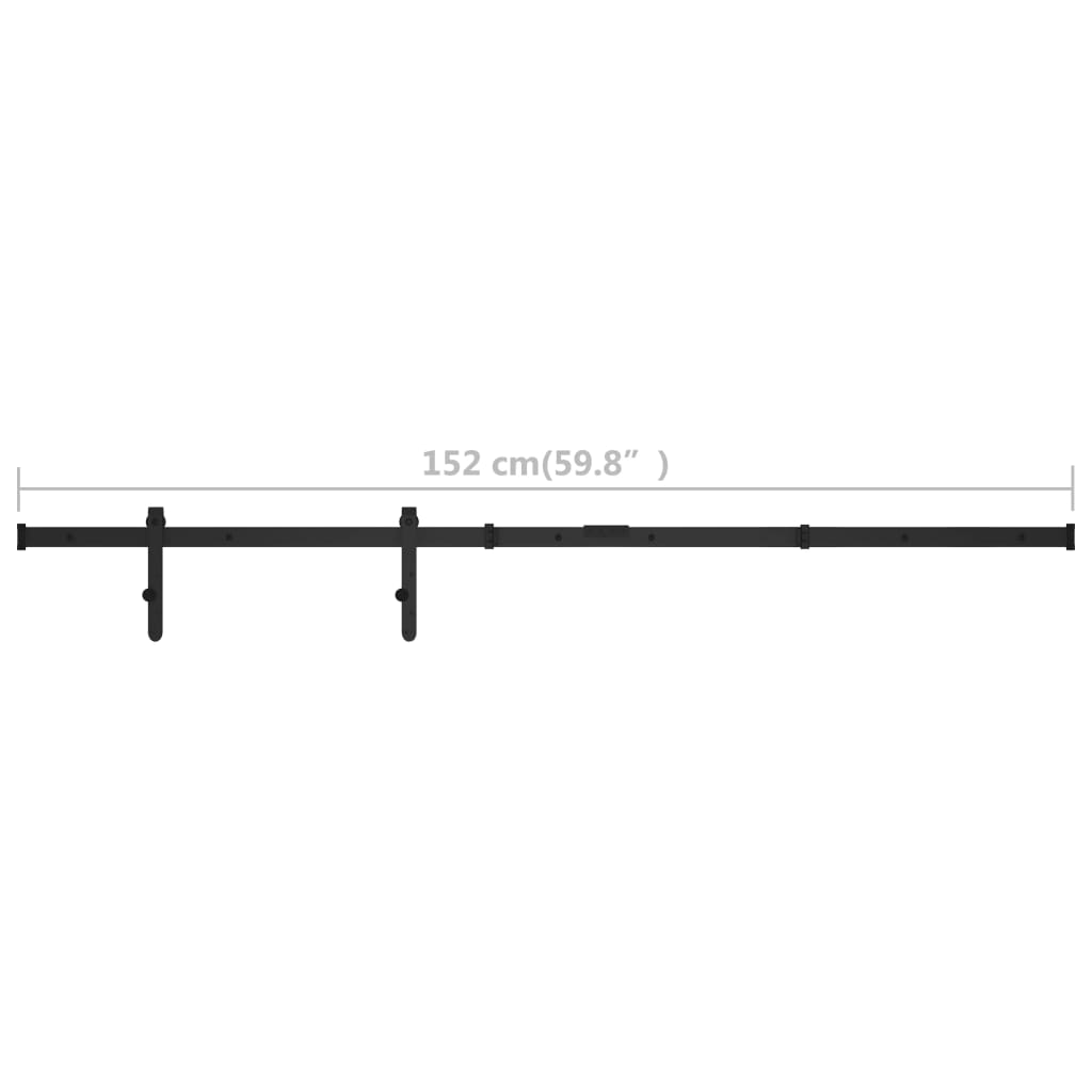 Schiebetürbeschlag Set für Schranktüren 91 cm Karbonstahl