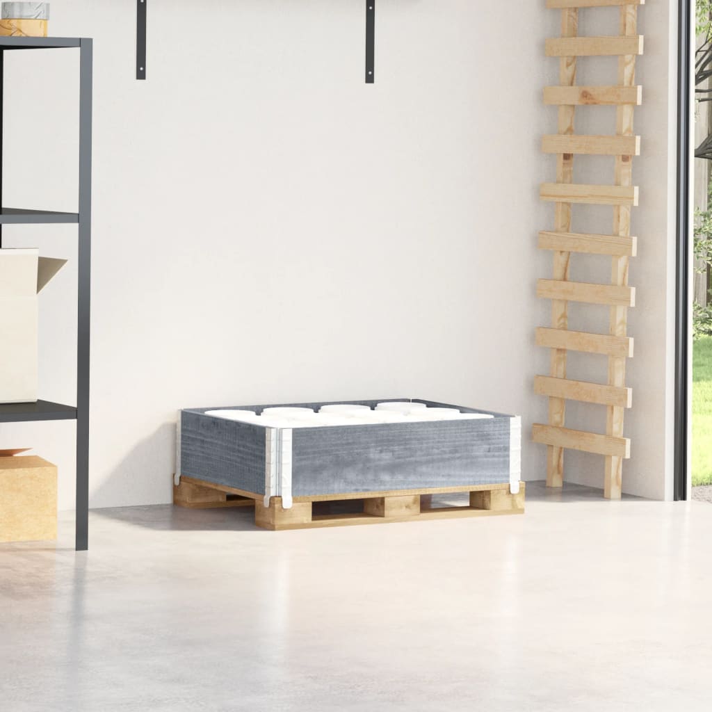 Paletten-Aufsatzrahmen Schwarz 80x60 cm Massivholz Kiefer