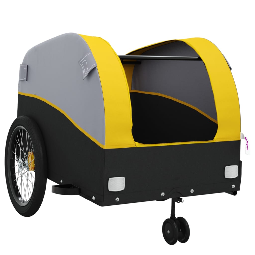Fahrradanhänger Schwarz und Orange 30 kg Eisen