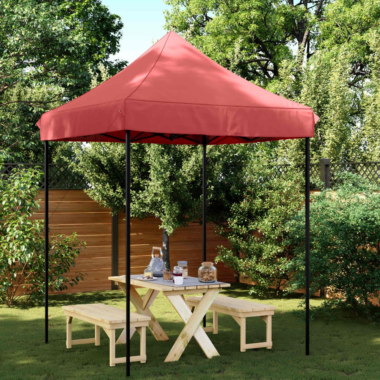 Partyzelt Faltbar Pop-Up Schwarz 200x200x306 cm