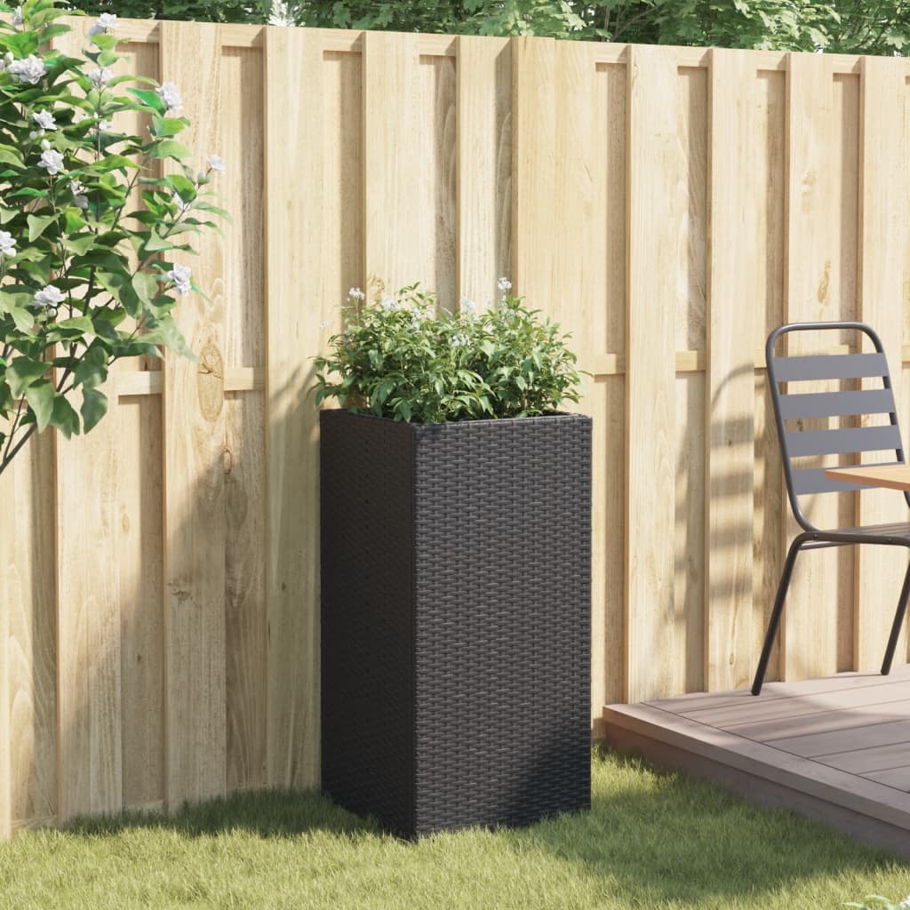 Pflanzkübel 2 Stk. Schwarz 40x40x80 cm Poly Rattan