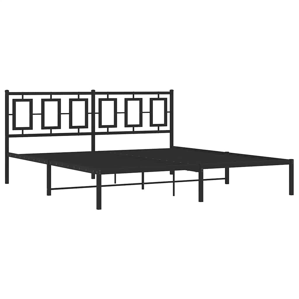 Bettgestell mit Kopf- und Fußteil Metall Weiß 180x200 cm