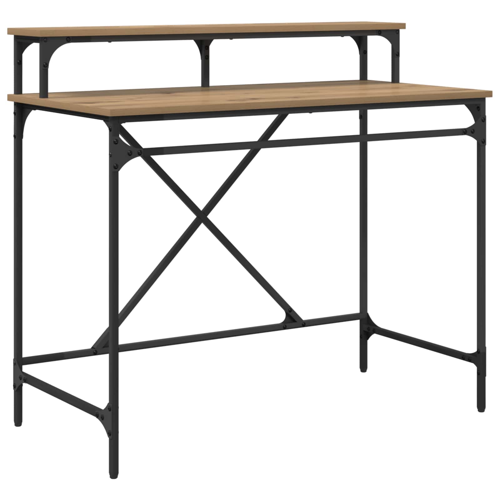 Schreibtisch Sonoma-Eiche 100x50x90 cm Holzwerkstoff und Eisen