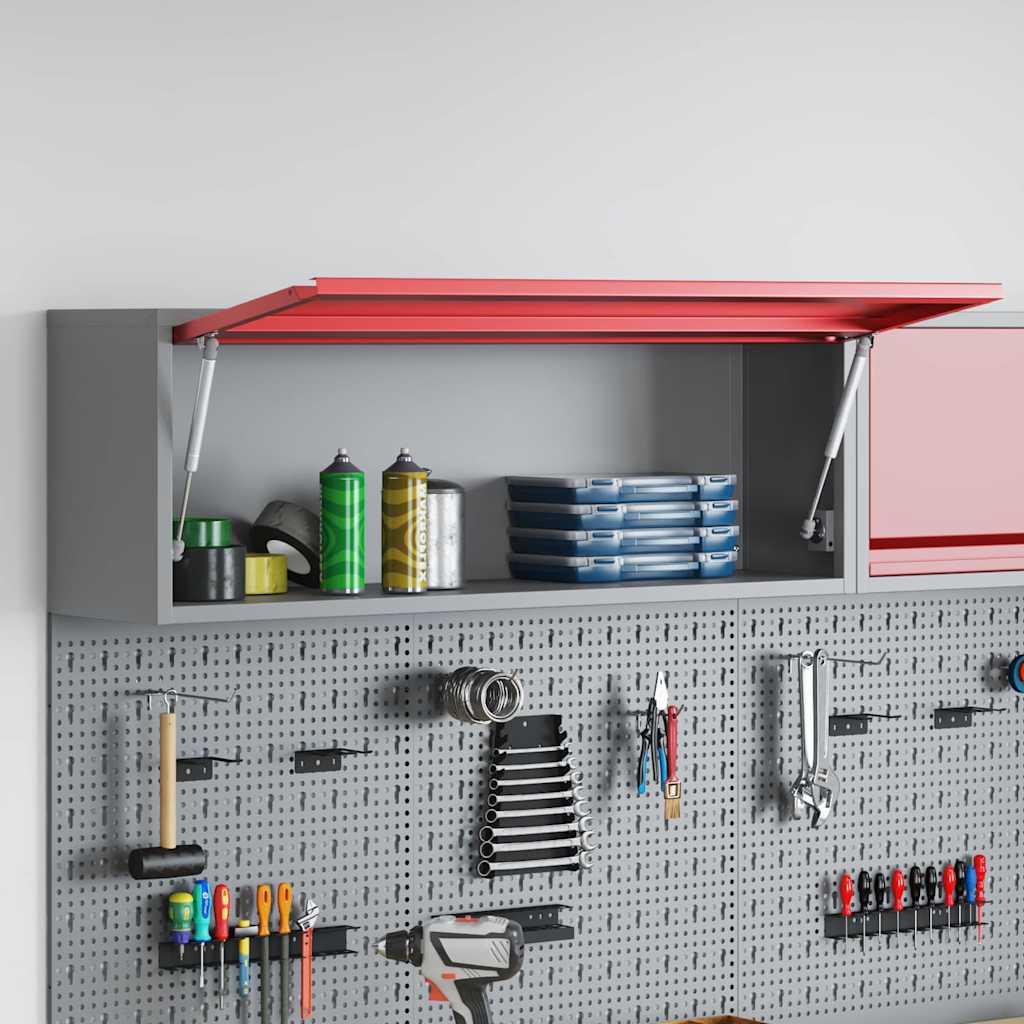 Werkzeugschrank mit Speicher Schwarz und Grau 50 x 25 x 35 cm